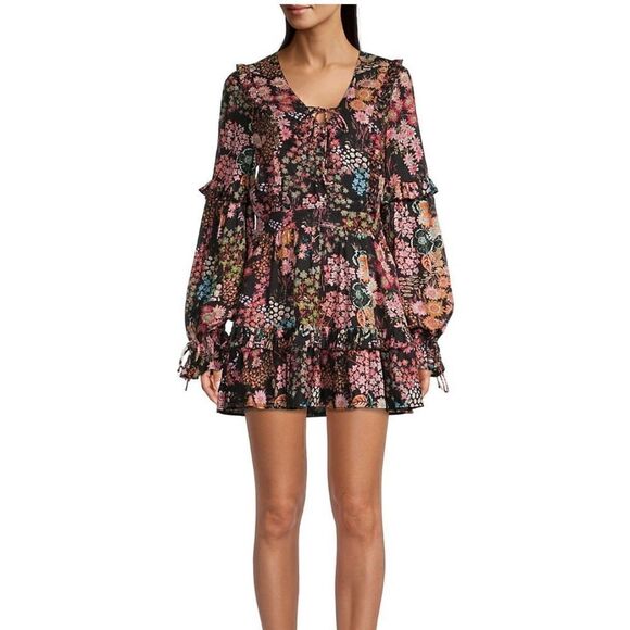 Ted Baker Hendria Ruffle-Trim Mini Dress Size 1 - Picture 4 of 13